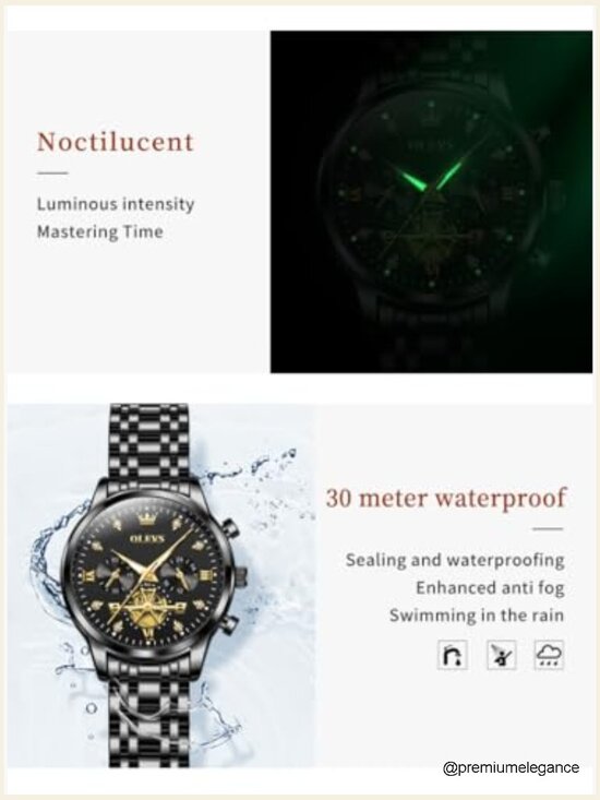Multifunctional Two Tone Diamond Watch Women Stainless Steel Waterproof main image 6